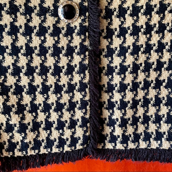 1990s 2 piece Wool Houndstooth Tweed Fully Lined Dress Suit Jacket Skirt perfect - Picture 6 of 10